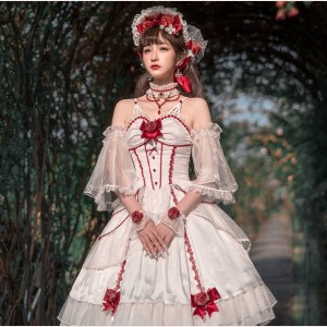 White Queen Classic Lolita Dress JSK / Outfit by YingLuoFu (UN45) 